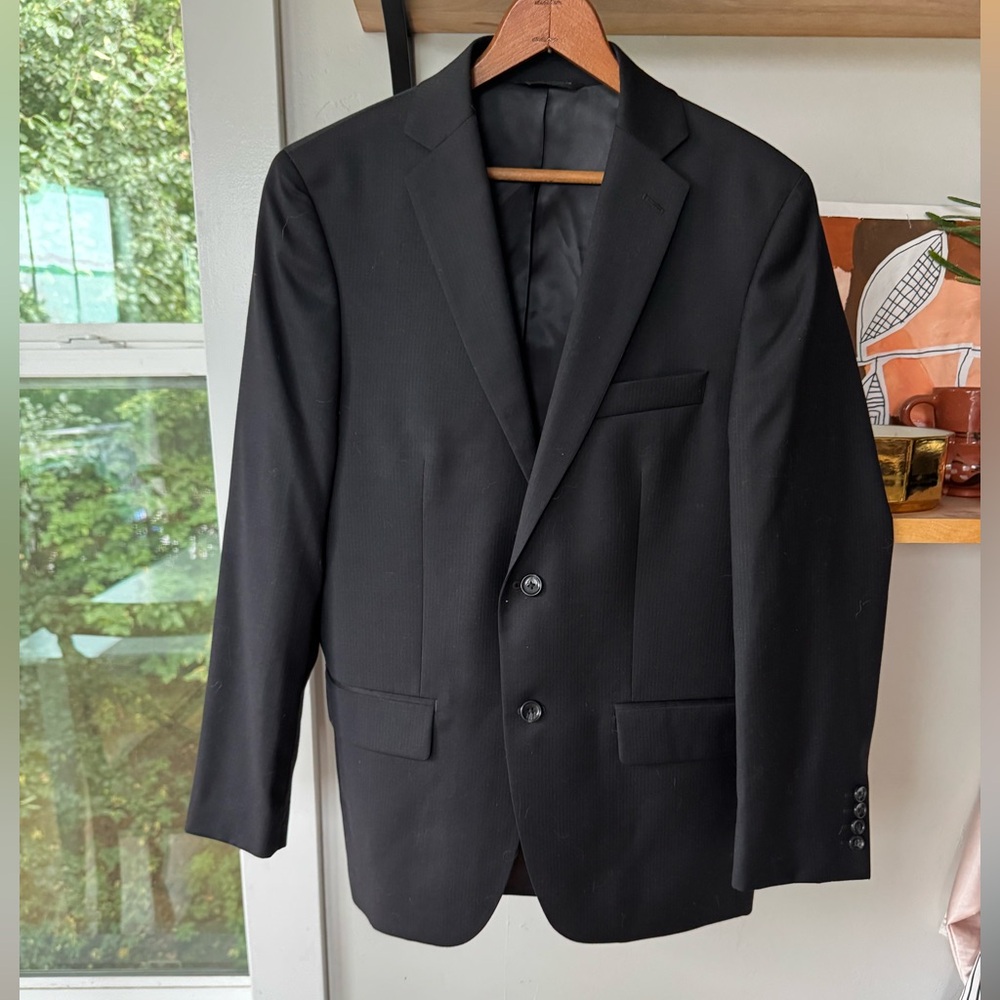 MARC ANTHONY Black Suit Coat Dressy Formal Blazer Jacket Size 38S